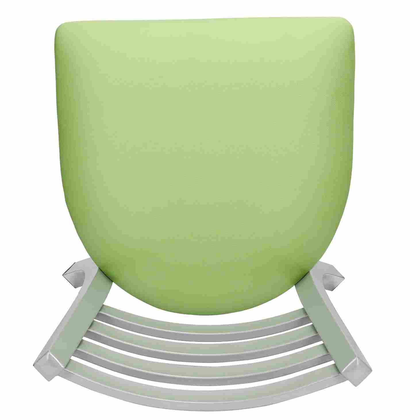 Chivari Ladder Back Restaurant Chair with Silver Frame and Light Green Vinyl Seat CLMSVLGR-ZF-KT