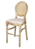 Chivari Antique Distressed Wood Louis Pop Barstool with Rattan Back BLPWANTIQ-FR-ZG-T