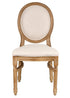 Chestnut Resin Louis Pop Chair Beige Tweed Fabric Back and Seat