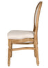 Chestnut Resin Louis Pop Chair Beige Tweed Fabric Back and Seat