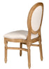 Chestnut Resin Louis Pop Chair Beige Tweed Fabric Back and Seat