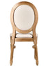 Chestnut Resin Louis Pop Chair Beige Tweed Fabric Back and Seat