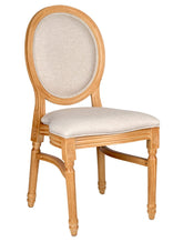 Natural Resin Louis Pop Chair Beige Tweed Fabric Back and Seat