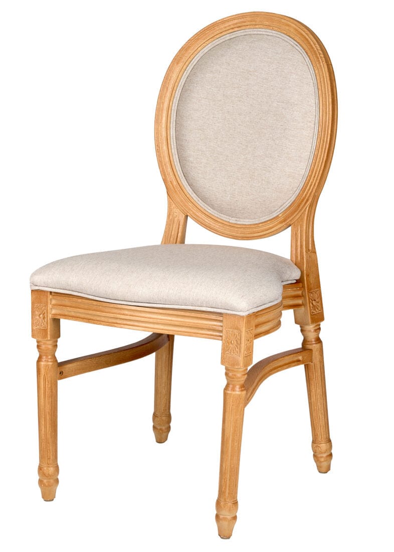 Chivari Natural Resin Louis Pop Chair Beige Tweed Fabric Back and Seat CLPRNBB-ZG-T
