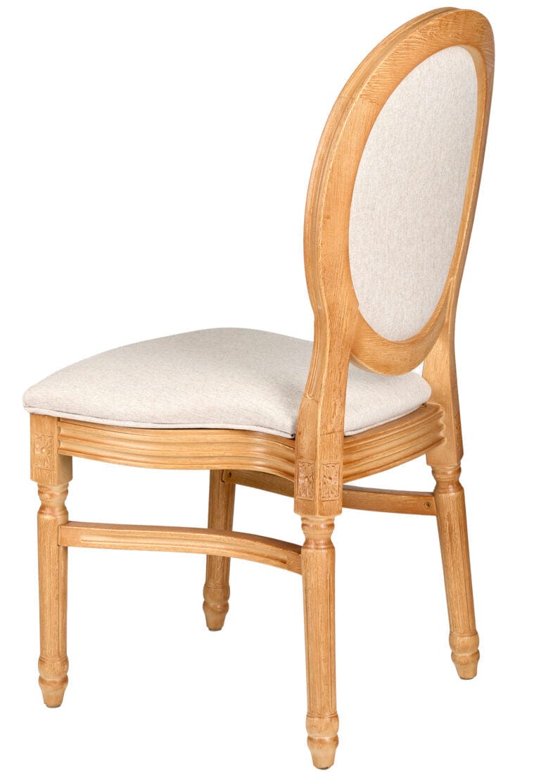 Chivari Natural Resin Louis Pop Chair Beige Tweed Fabric Back and Seat CLPRNBB-ZG-T