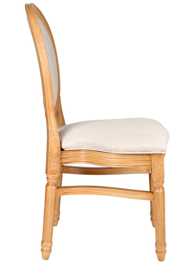 Chivari Natural Resin Louis Pop Chair Beige Tweed Fabric Back and Seat CLPRNBB-ZG-T