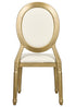 Chivari Gold Resin Louis Pop Chair Ivory Vinyl Back and Seat CLPRSGII-ZG-T