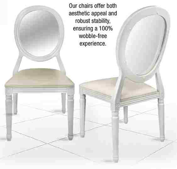 Chivari White Resin Louis Pop Chair Clear Back and White Vinyl Seat CLPRWWC-ZG-T