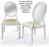 Chivari 32 Chair Pack White Resin Louis Pop Chair Clear Back and White Vinyl Seat CLPRWWC-ZG-T-32
