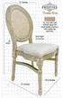 Chivari Antique Distressed Wood Louis Pop Chair Rattan Back and Beige Tweed Fabric Seat CLPWANTIQ-FR-ZG-T
