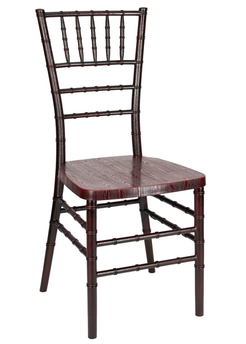 Chivari Mahogany WoodGrain™ Resin Steel Skeleton™ Chiavari Chair CCRMB-STEEL-AX-T
