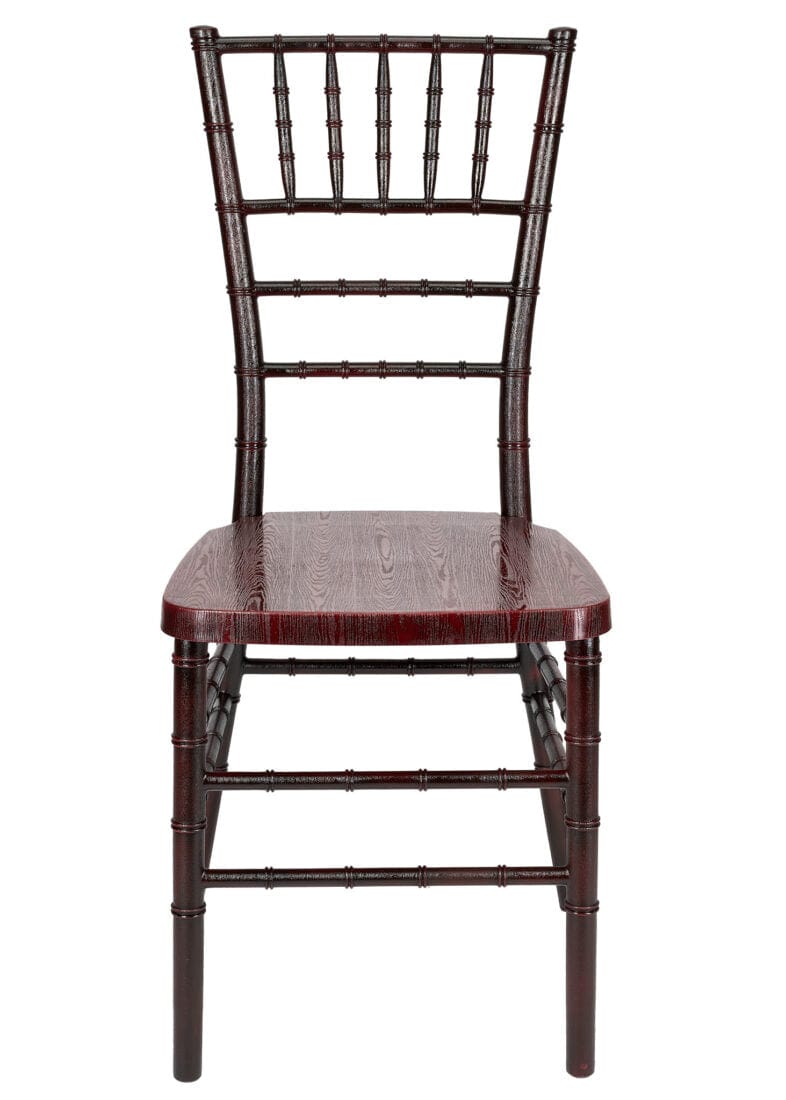 Chivari Mahogany WoodGrain™ Resin Steel Skeleton™ Chiavari Chair CCRMB-STEEL-AX-T