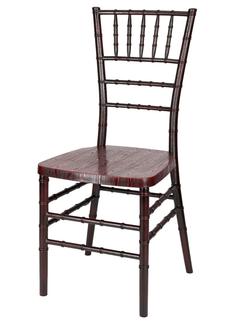 Chivari Mahogany WoodGrain™ Resin Steel Skeleton™ Chiavari Chair CCRMB-STEEL-AX-T