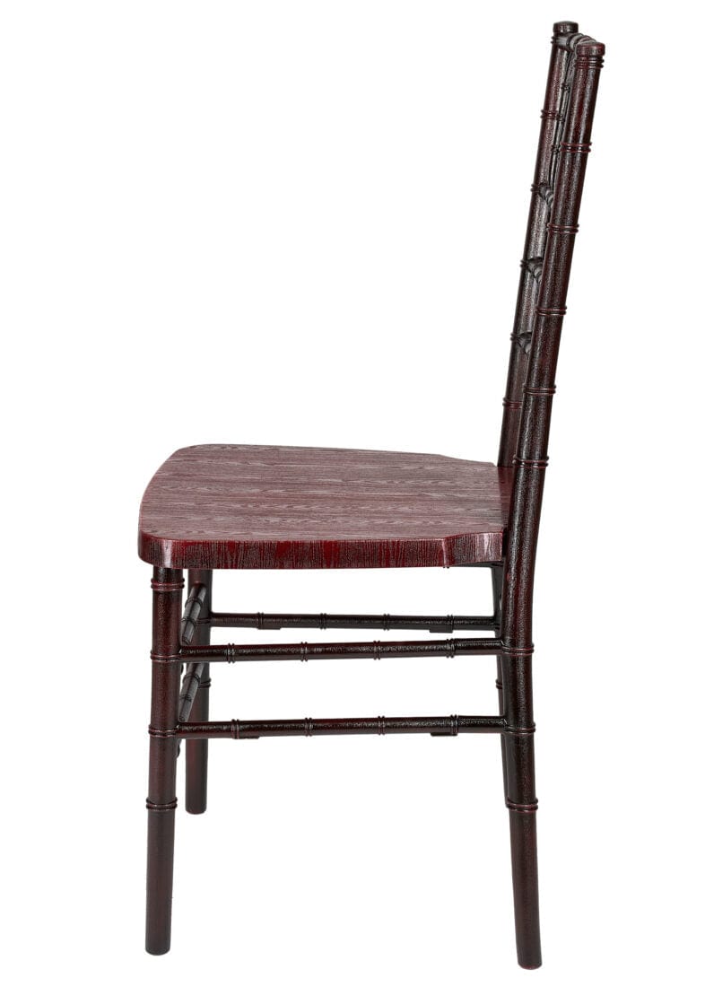 Chivari Mahogany WoodGrain™ Resin Steel Skeleton™ Chiavari Chair CCRMB-STEEL-AX-T