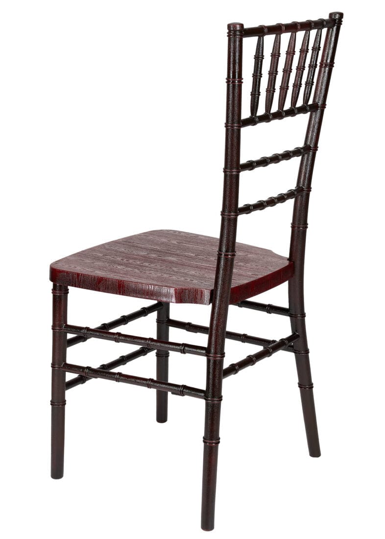 Chivari Mahogany WoodGrain™ Resin Steel Skeleton™ Chiavari Chair CCRMB-STEEL-AX-T
