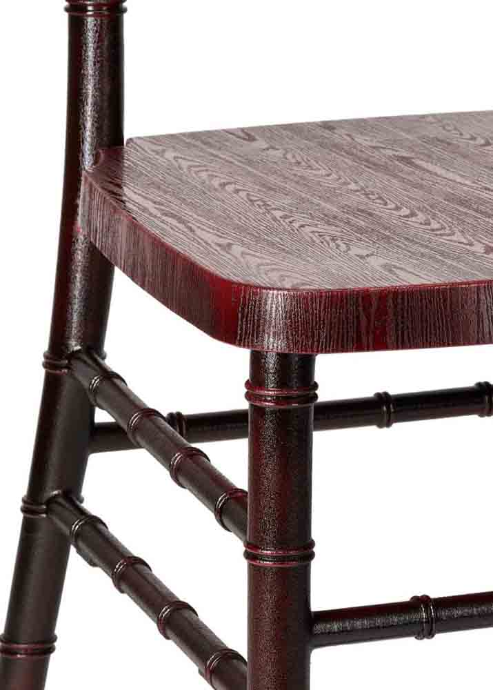 Chivari Mahogany WoodGrain™ Resin Steel Skeleton™ Chiavari Chair CCRMB-STEEL-AX-T