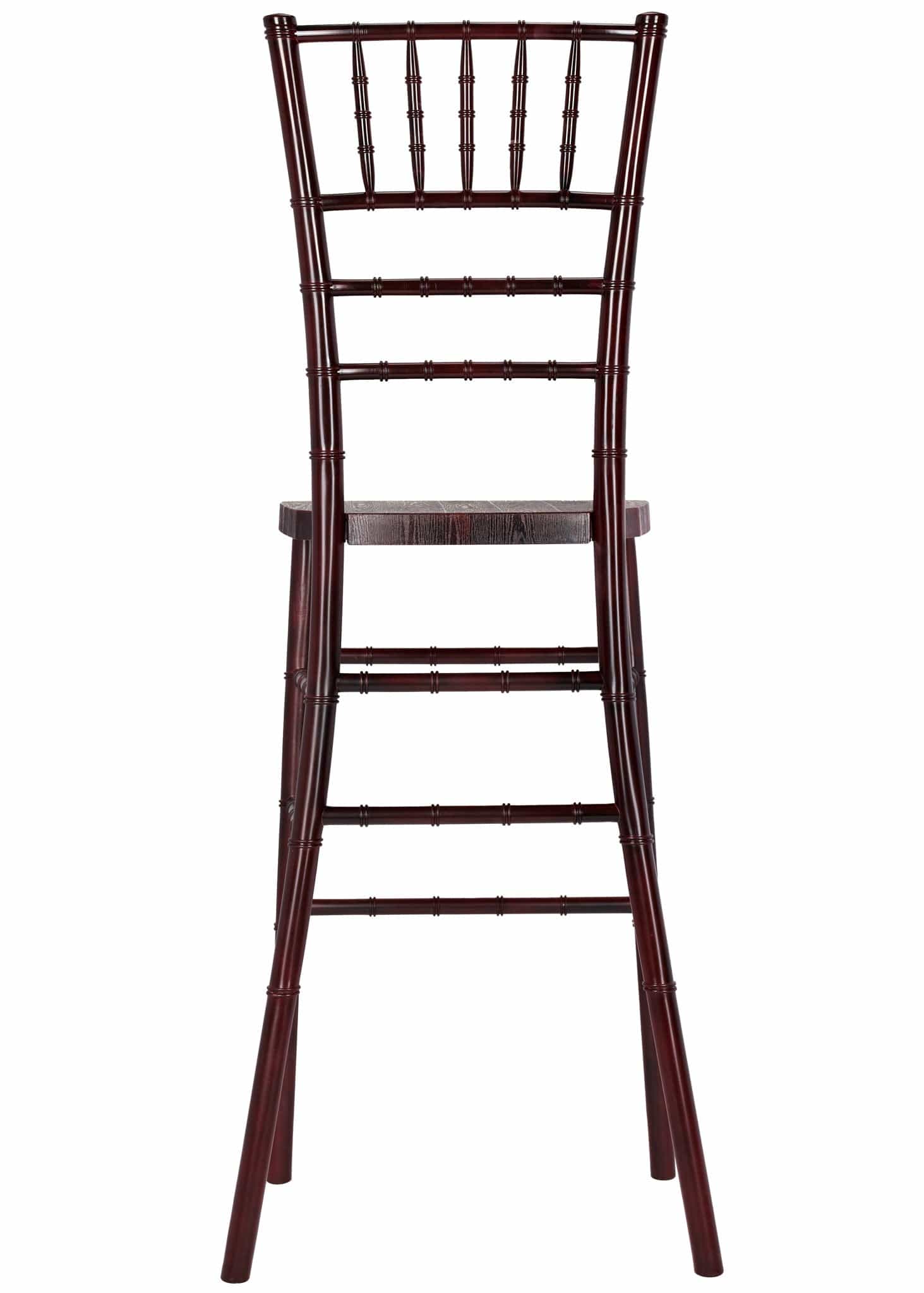 Chivari Mahogany WoodGrain™ Resin Steel Skeleton™ Chiavari Barstool BCRMB-ST-AX-T