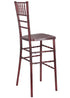 Chivari Mahogany WoodGrain™ Resin Steel Skeleton™ Chiavari Barstool BCRMB-ST-AX-T
