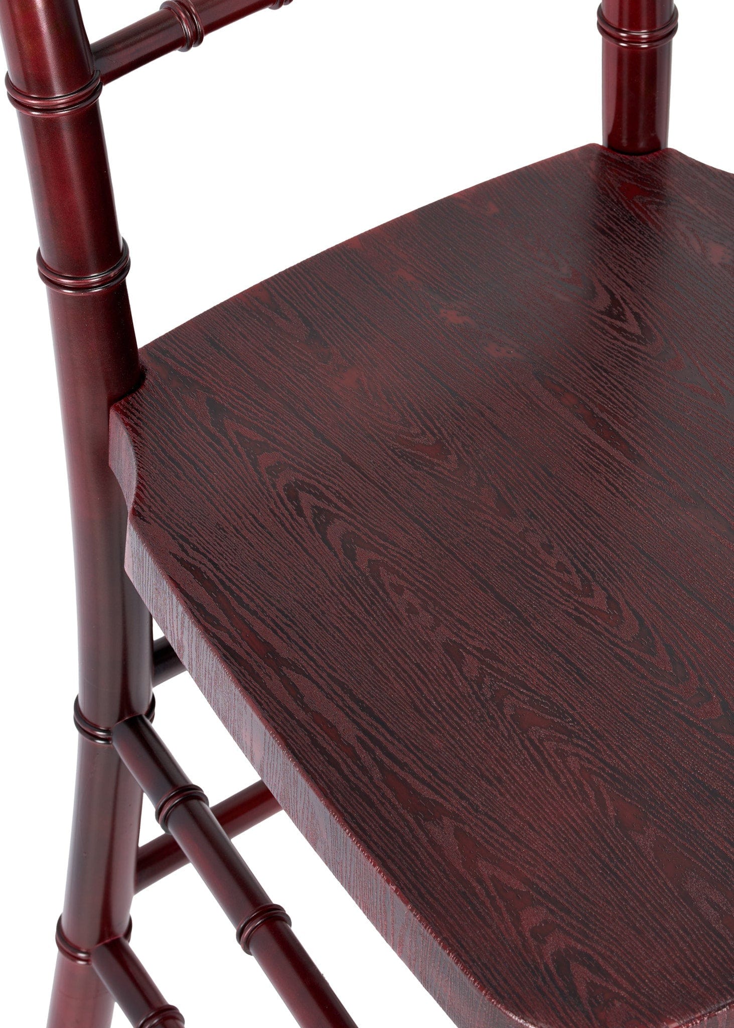 Chivari Mahogany WoodGrain™ Resin Steel Skeleton™ Chiavari Barstool BCRMB-ST-AX-T
