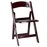 Mahogany ToughResin™ Folding Chair with Black Cushion
