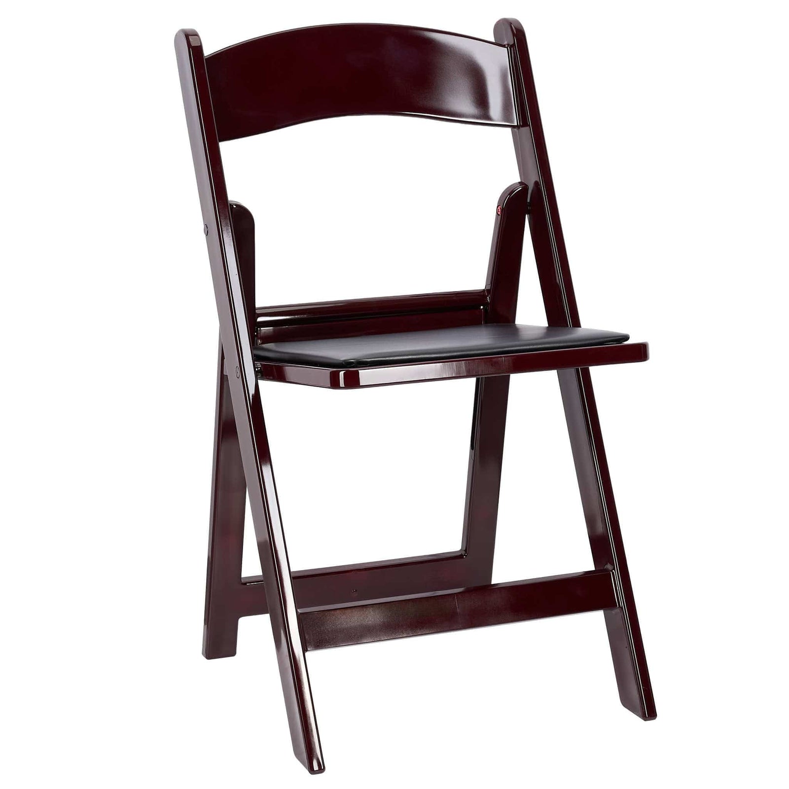Chivari Mahogany Resin Folding Chair with Black Cushion CFRM-AX-T