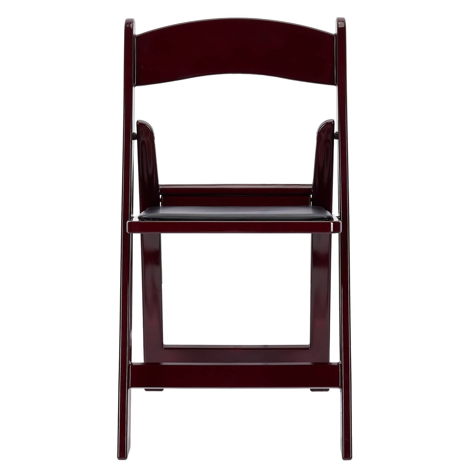 Chivari Mahogany Resin Folding Chair with Black Cushion CFRM-AX-T
