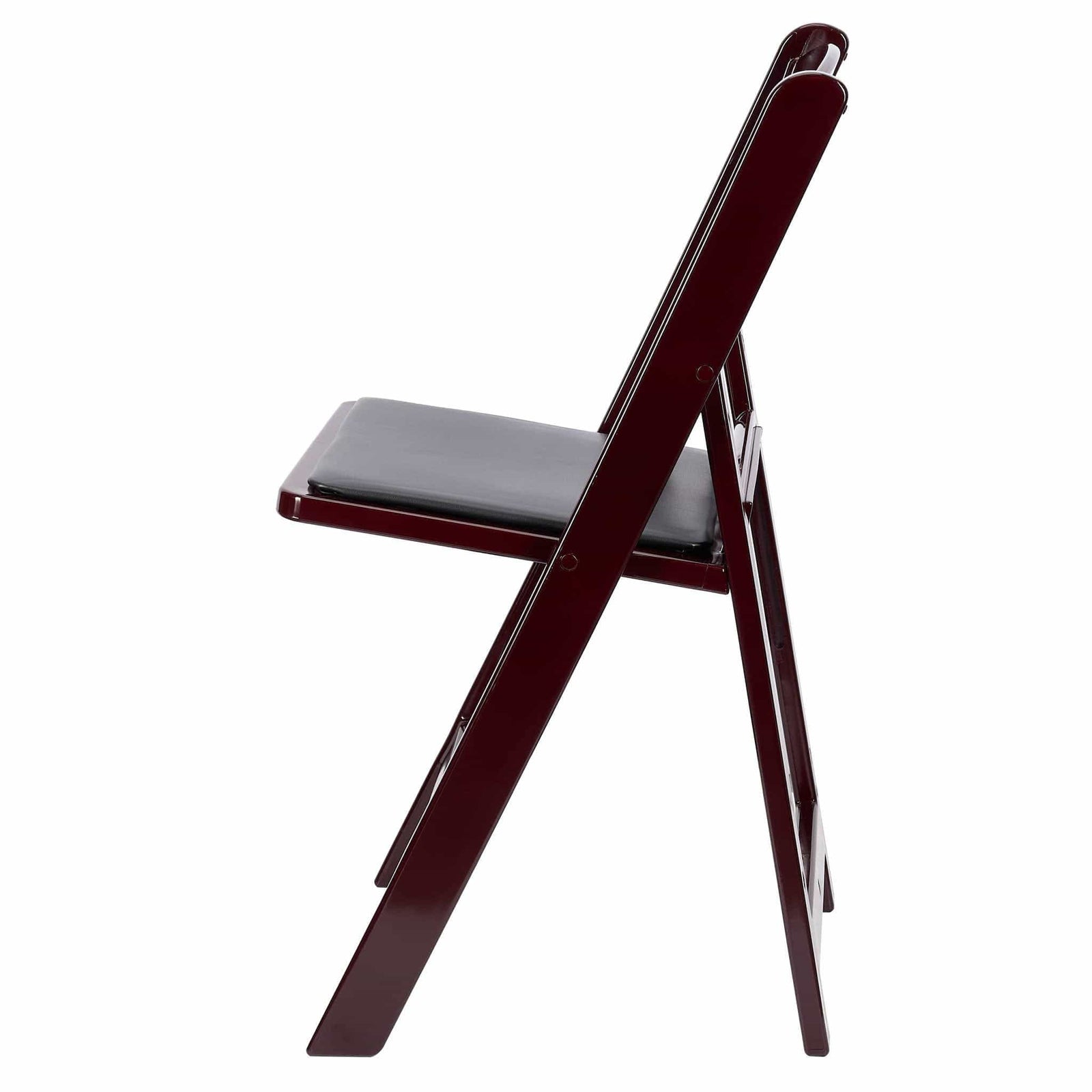 Chivari Mahogany Resin Folding Chair with Black Cushion CFRM-AX-T