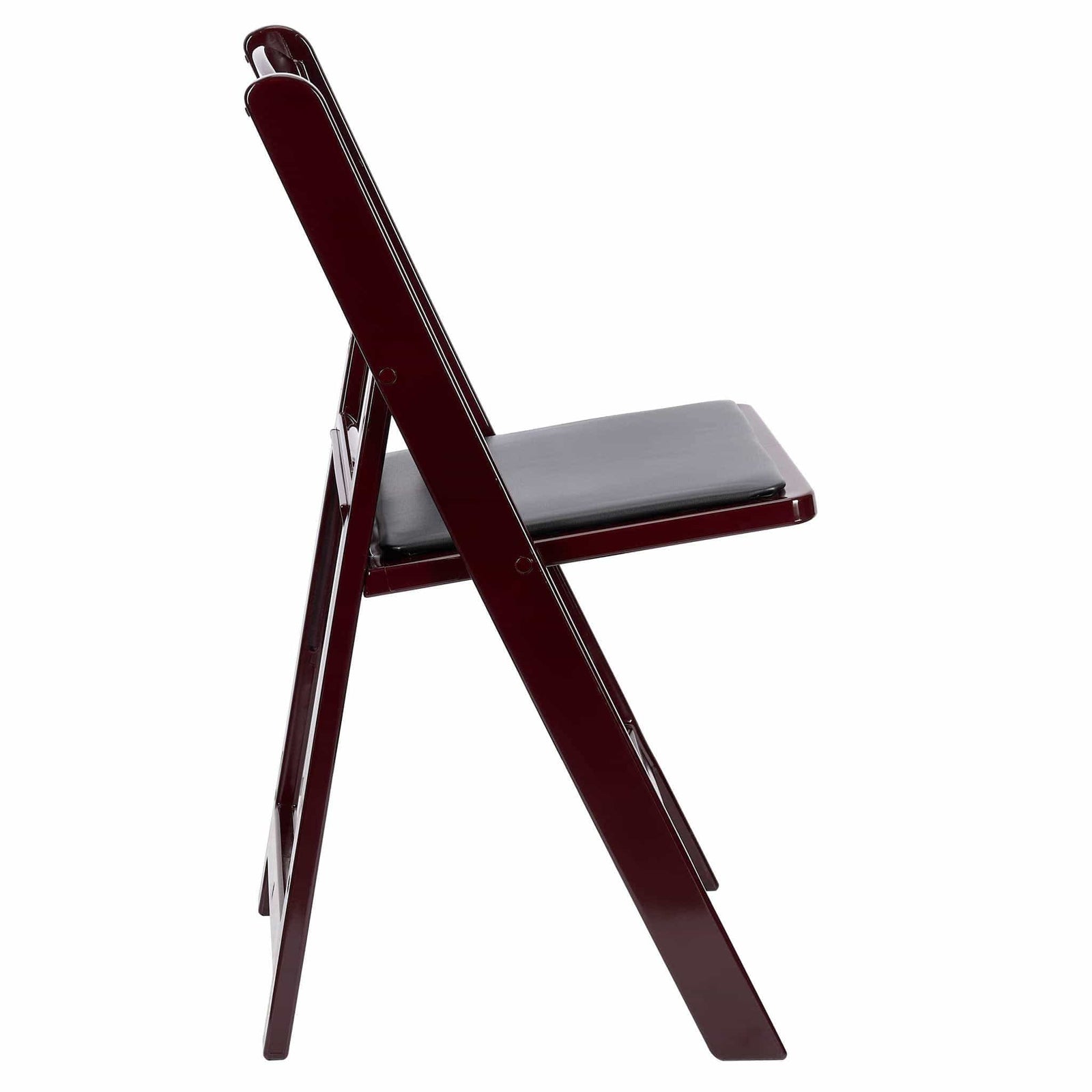 Chivari Mahogany Resin Folding Chair with Black Cushion CFRM-AX-T