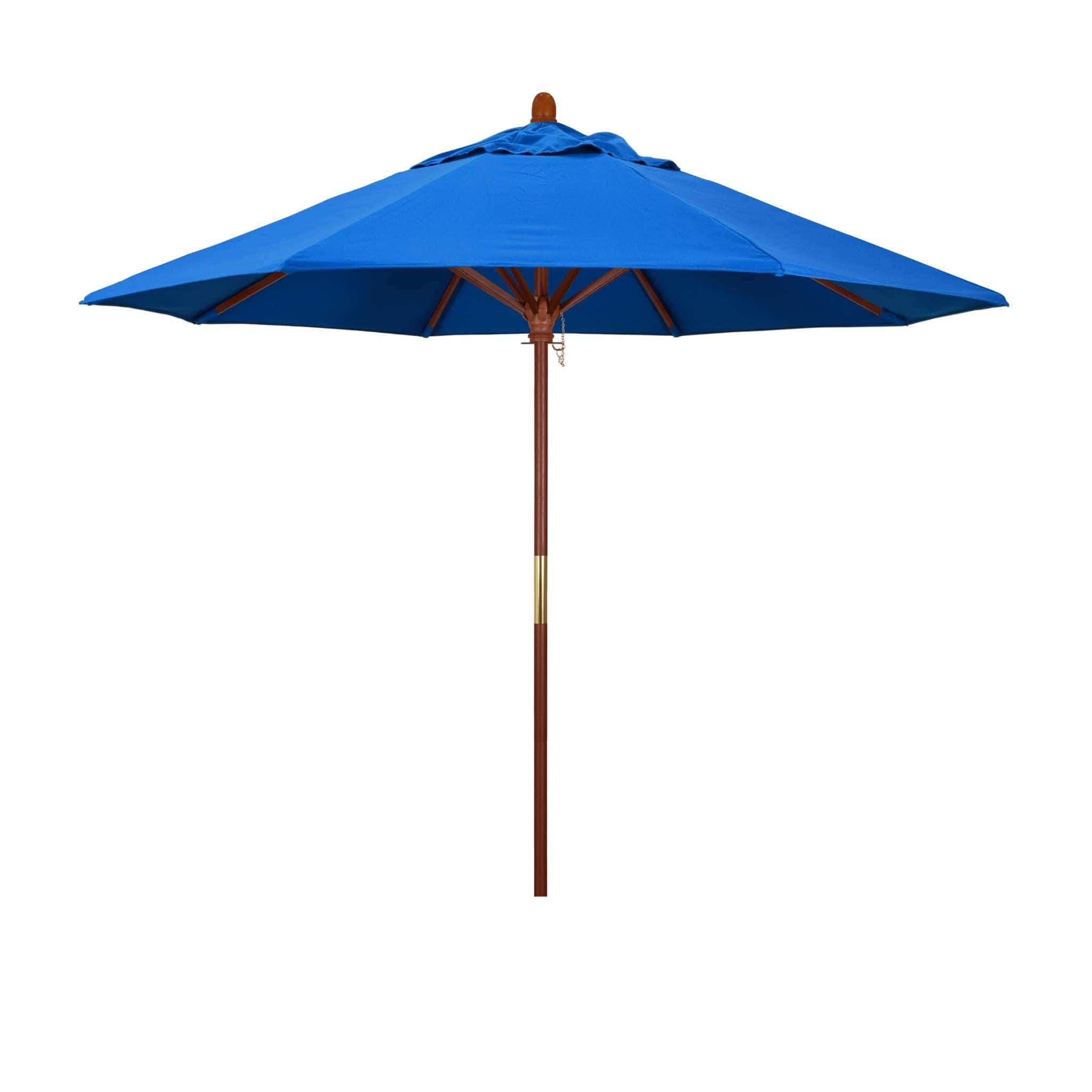 California Umbrellas Royal Blue 9' Hardwood Patio Umbrella, Olefin Canopy CAL-MARE908-F03