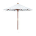 California Umbrellas White 9' Hardwood Patio Umbrella, Olefin Canopy CAL-MARE908-F04