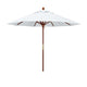 California Umbrellas White 9' Hardwood Patio Umbrella, Olefin Canopy CAL-MARE908-F04