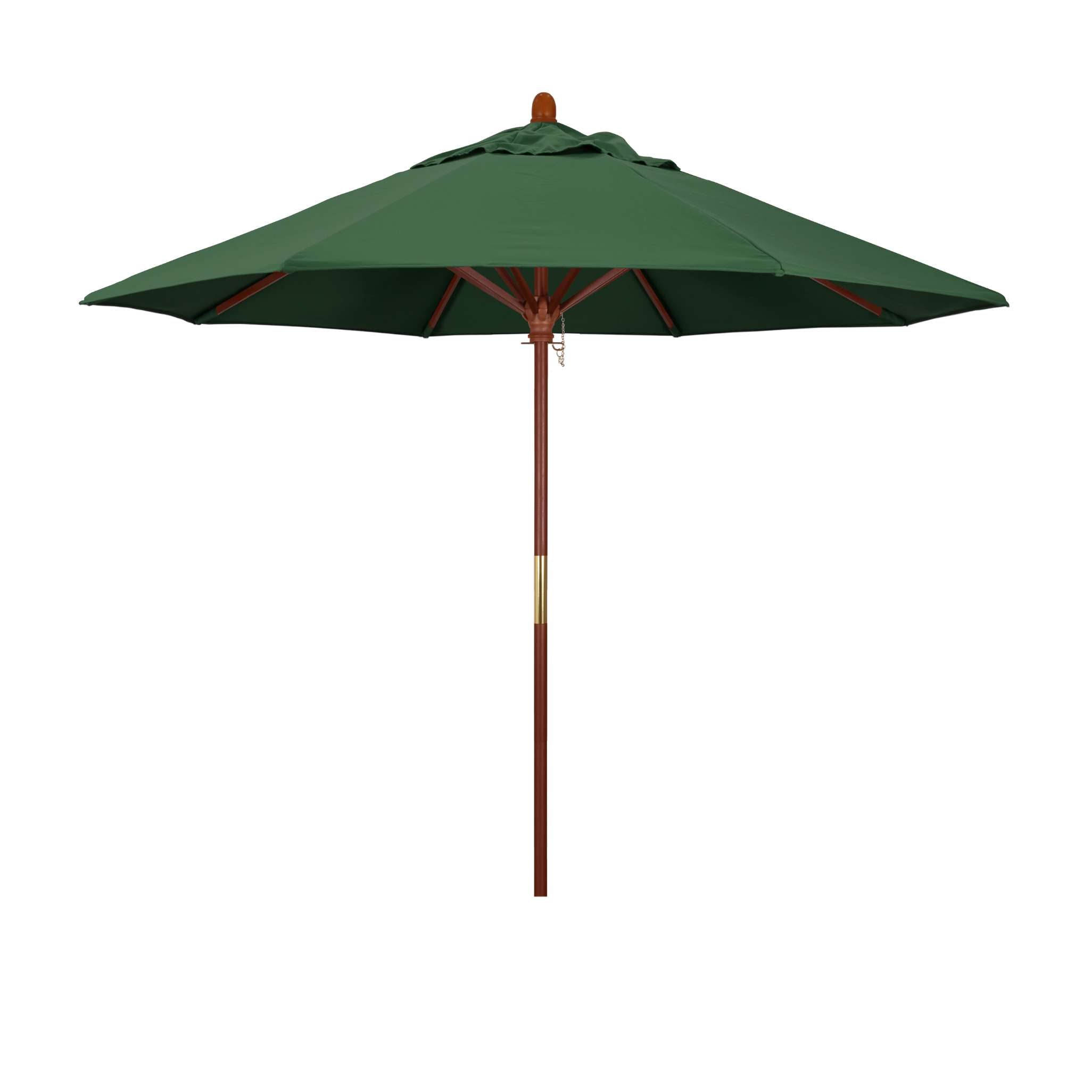 California Umbrellas Hunter Green 9' Hardwood Patio Umbrella, Olefin Canopy CAL-MARE908-F08