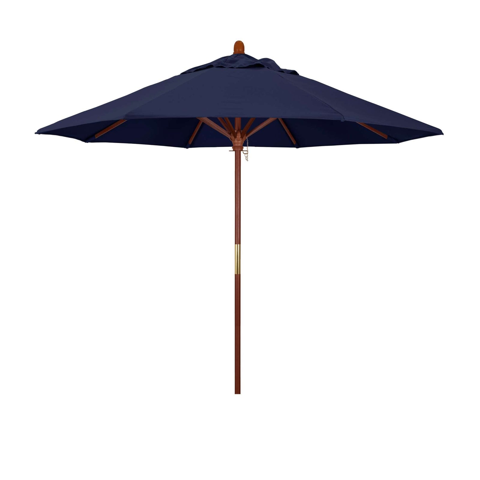 California Umbrellas Navy Blue 9' Hardwood Patio Umbrella, Olefin Canopy CAL-MARE908-F09