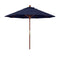 California Umbrellas Navy Blue 9' Hardwood Patio Umbrella, Olefin Canopy CAL-MARE908-F09