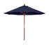 California Umbrellas Navy Blue 9' Hardwood Patio Umbrella, Olefin Canopy CAL-MARE908-F09