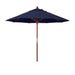 California Umbrellas Navy Blue 9' Hardwood Patio Umbrella, Olefin Canopy CAL-MARE908-F09