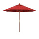 California Umbrellas Red 9' Hardwood Patio Umbrella, Olefin Canopy CAL-MARE908-F13