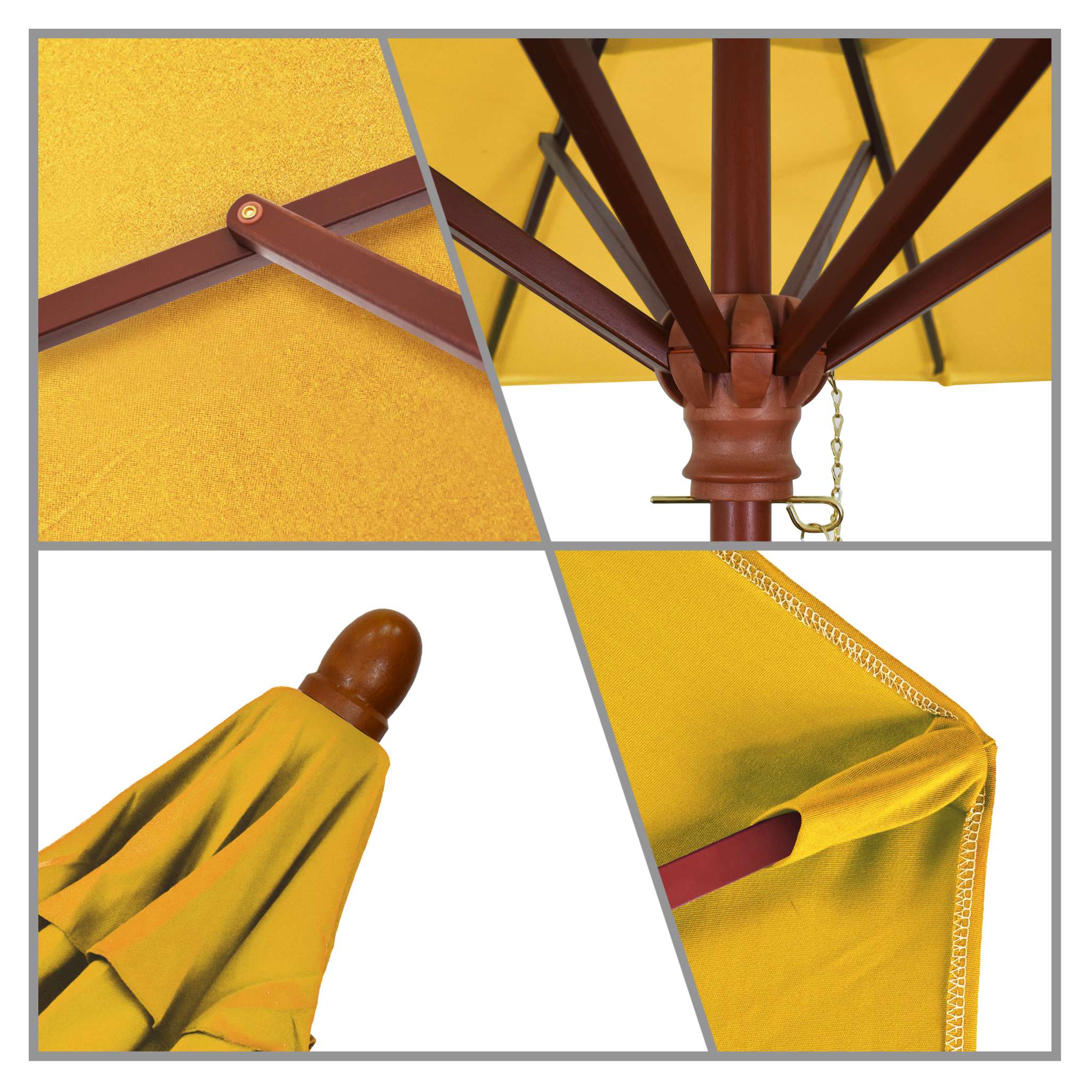 California Umbrellas Lemon 9' Hardwood Patio Umbrella, Olefin Canopy CAL-MARE908-F25