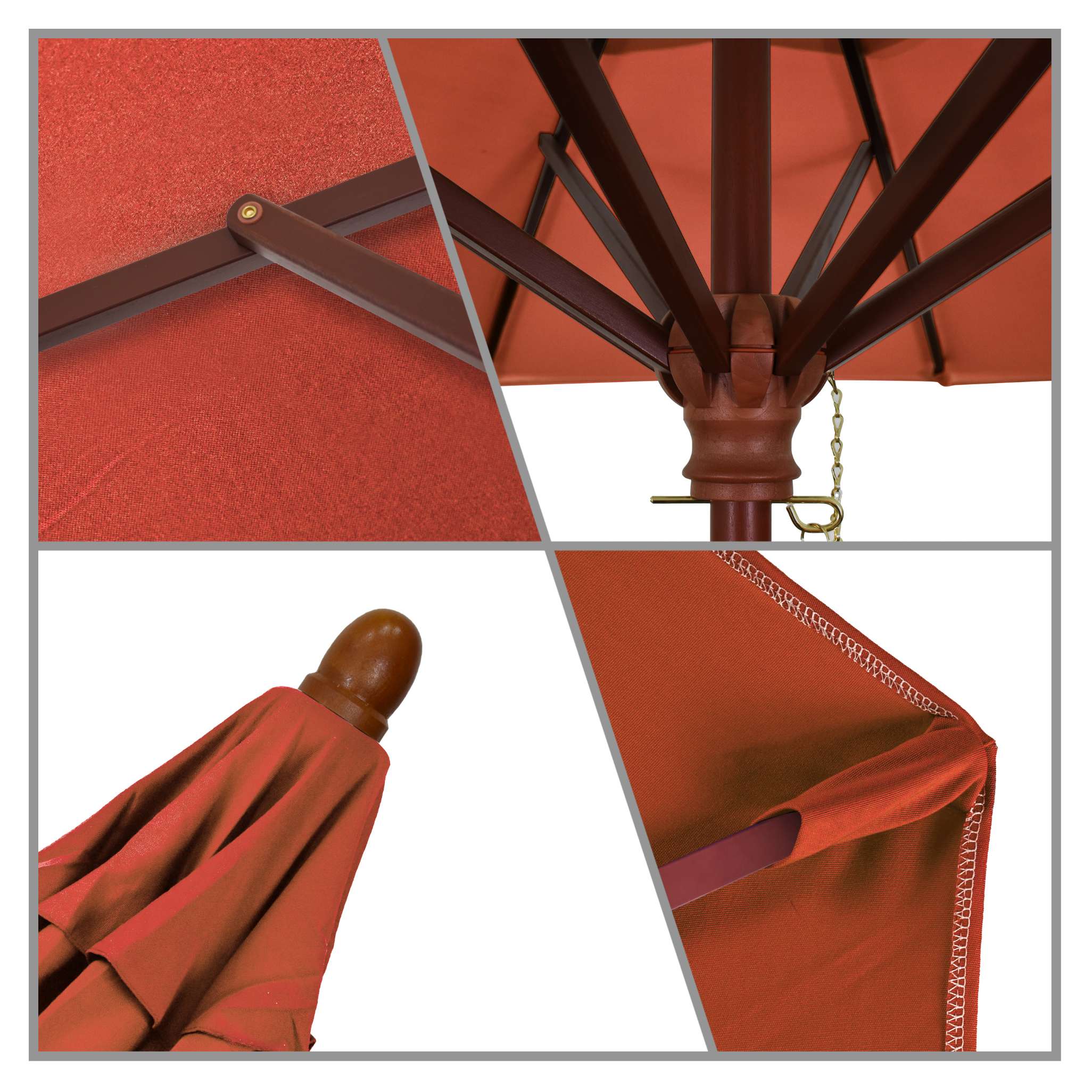 California Umbrellas Sunset 9' Hardwood Patio Umbrella, Olefin Canopy CAL-MARE908-F27