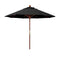 California Umbrellas Black 9' Hardwood Patio Umbrella, Olefin Canopy CAL-MARE908-F32