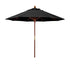 California Umbrellas Black 9' Hardwood Patio Umbrella, Olefin Canopy CAL-MARE908-F32