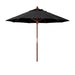 California Umbrellas Black 9' Hardwood Patio Umbrella, Olefin Canopy CAL-MARE908-F32