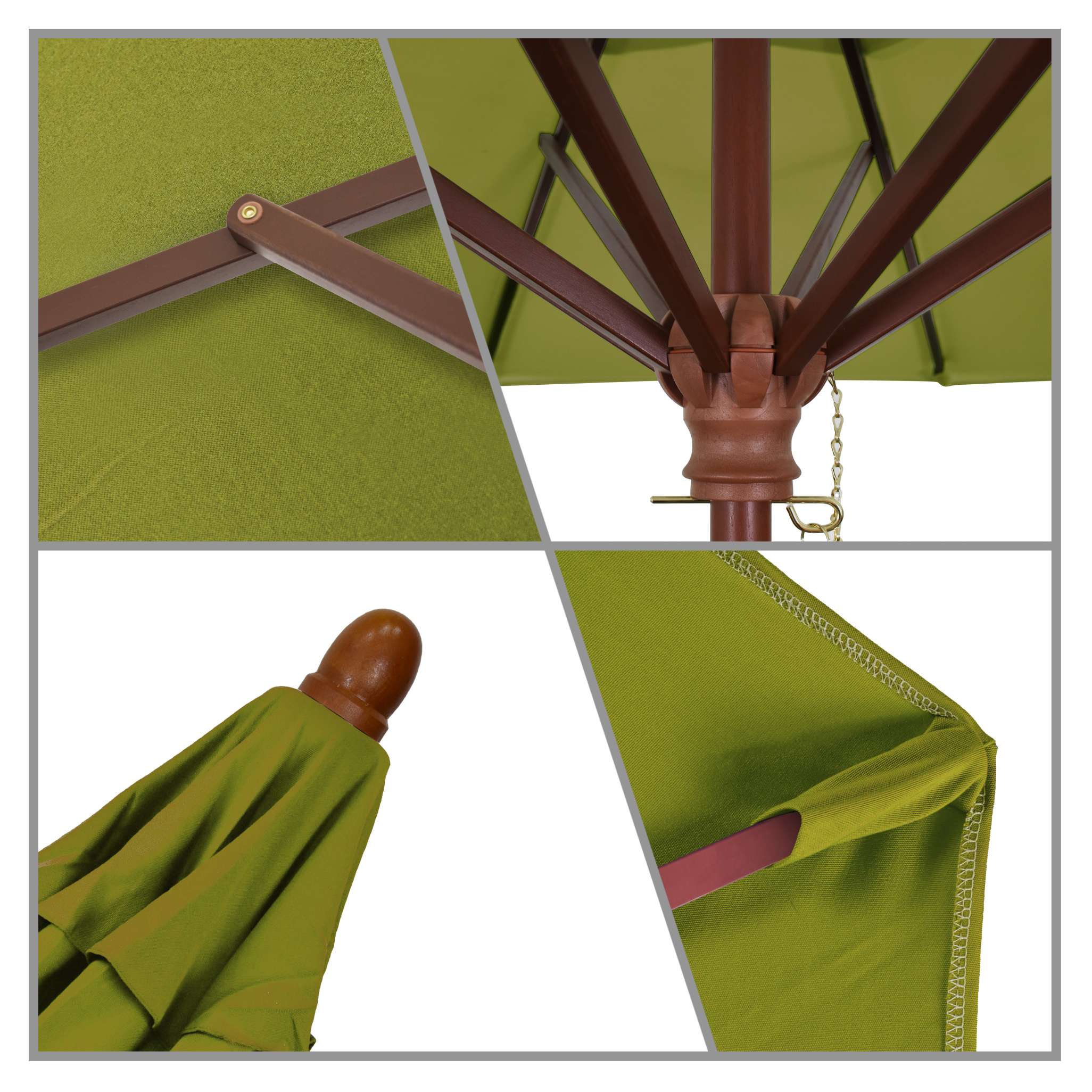 California Umbrellas Kiwi 9' Hardwood Patio Umbrella, Olefin Canopy CAL-MARE908-F55