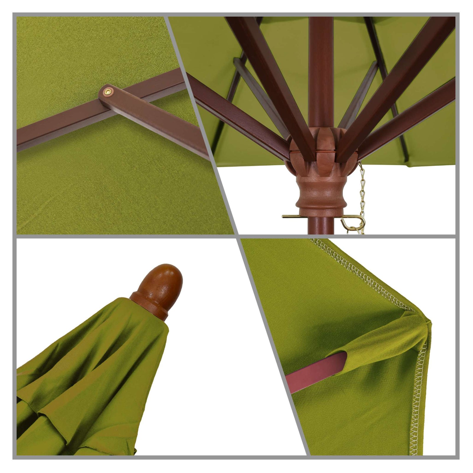 California Umbrellas Kiwi 9' Hardwood Patio Umbrella, Olefin Canopy CAL-MARE908-F55