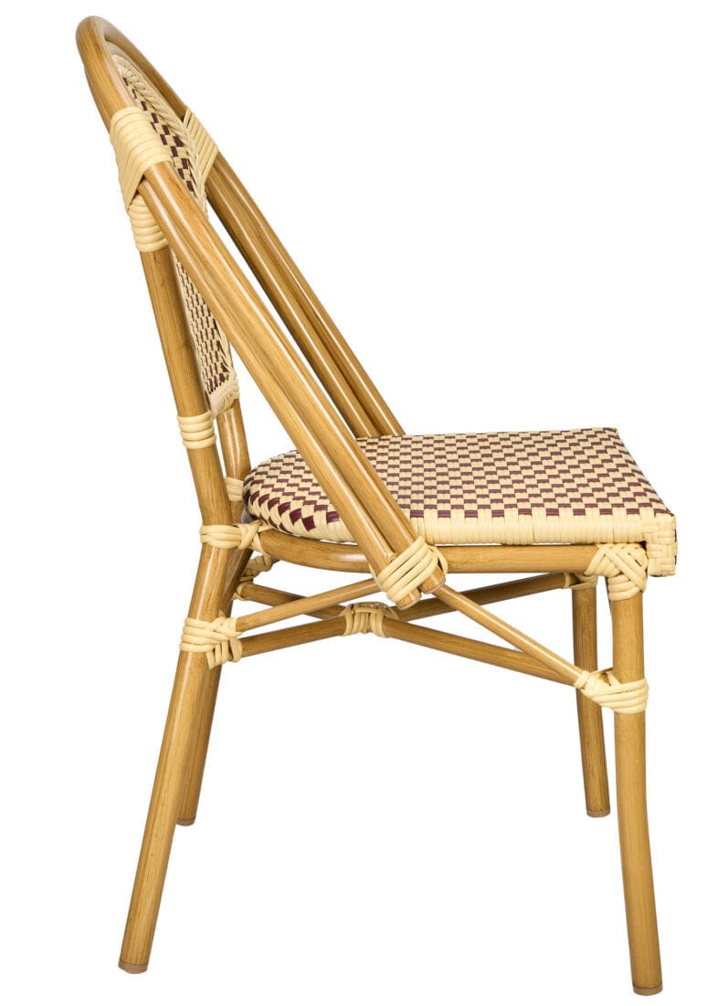 Toulouse Beige and Maroon French Bistro Set Includes 48