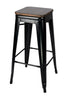 Chivari Black Semi-Gloss Tolix Style Metal Stool BTMBM-AX-T