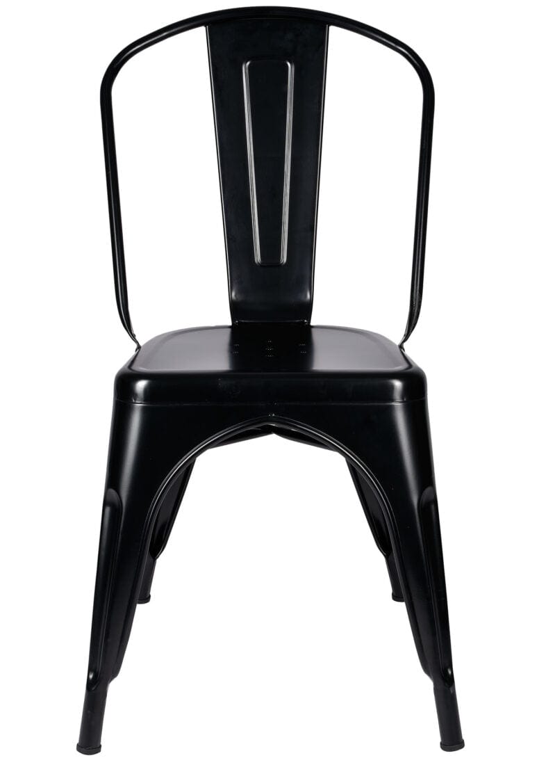 Chivari Black Semi-Gloss Tolix Style Metal Chair CTMBM-AX-T