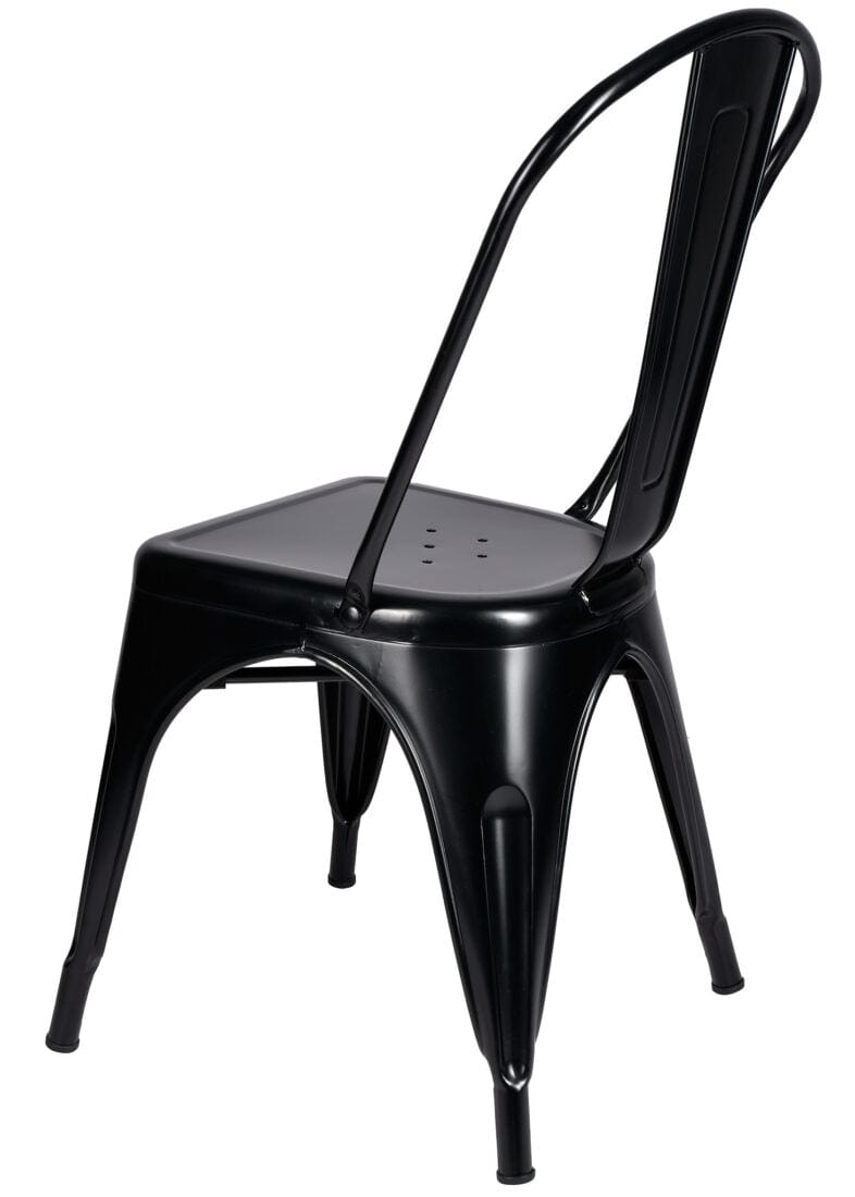 Chivari Black Semi-Gloss Tolix Style Metal Chair CTMBM-AX-T