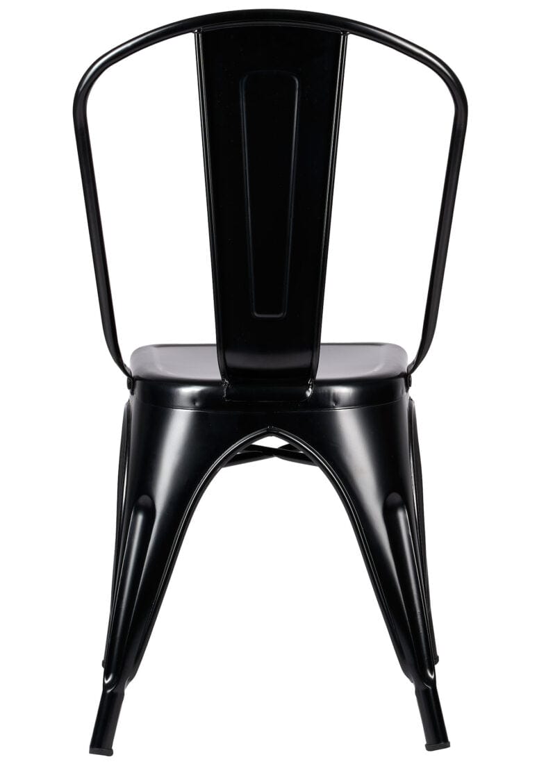 Chivari Black Semi-Gloss Tolix Style Metal Chair CTMBM-AX-T