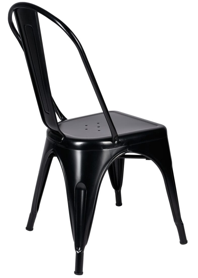 Chivari Black Semi-Gloss Tolix Style Metal Chair CTMBM-AX-T